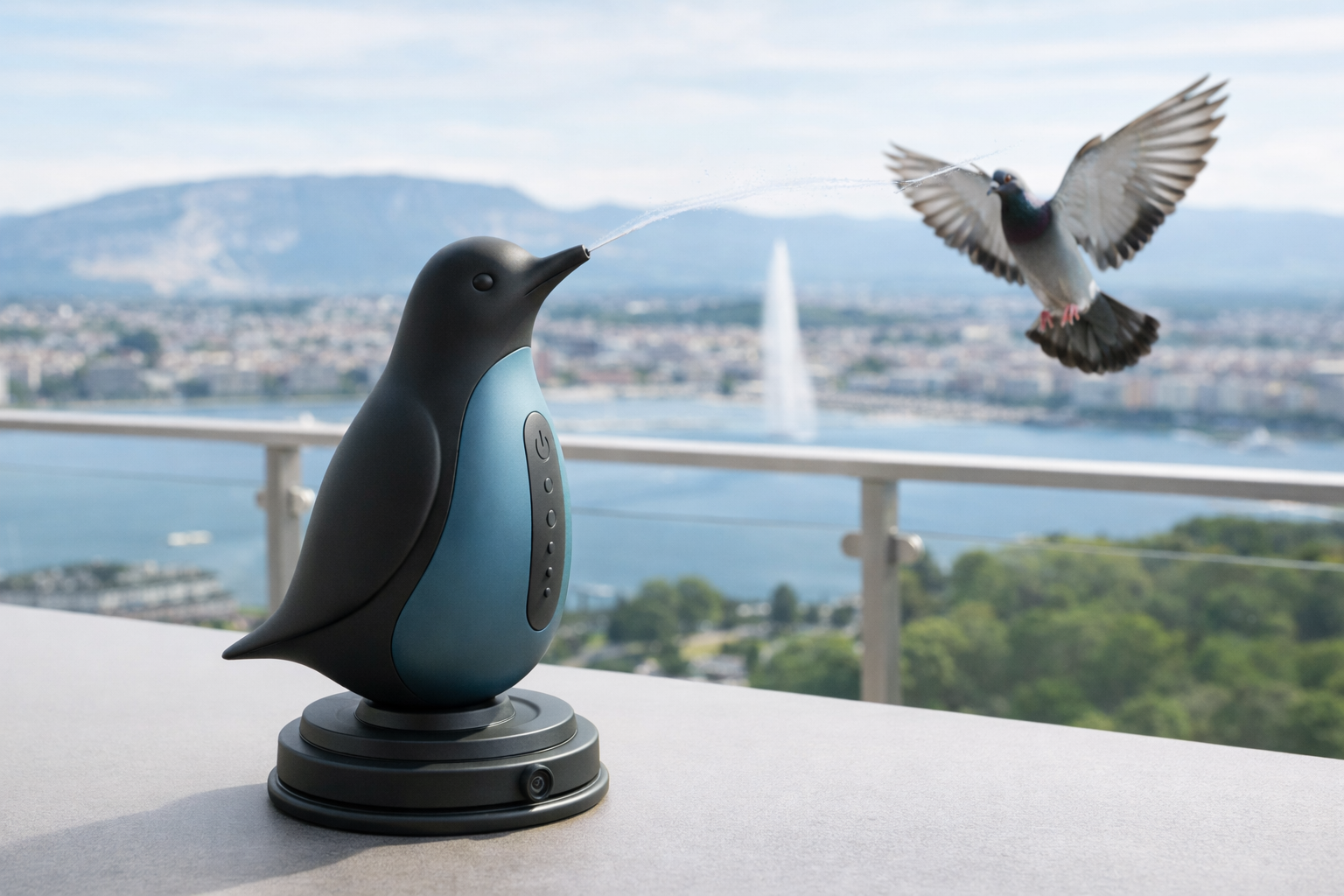 Pingouin IA repousseur de pigeons